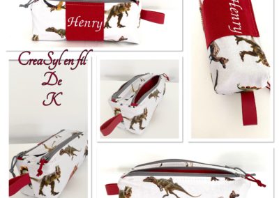 Trousse scolaire Dinos Henry 2 Zip
