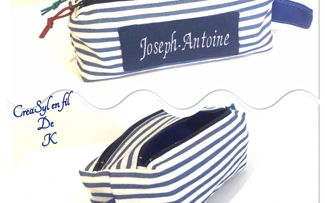 Trousse scolaire marinière Joseph-Antoine 2 Zip